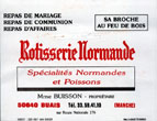 The card from the Rotisserie Normande in Buais